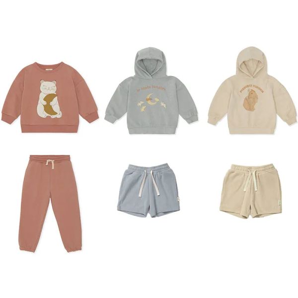 Calças Enkelibb Toddler Boy Brand Selta e calça Roupa K* Kids Girl Casaul Fashion Clothing Bunny and Moon Pattern Lovely Soft