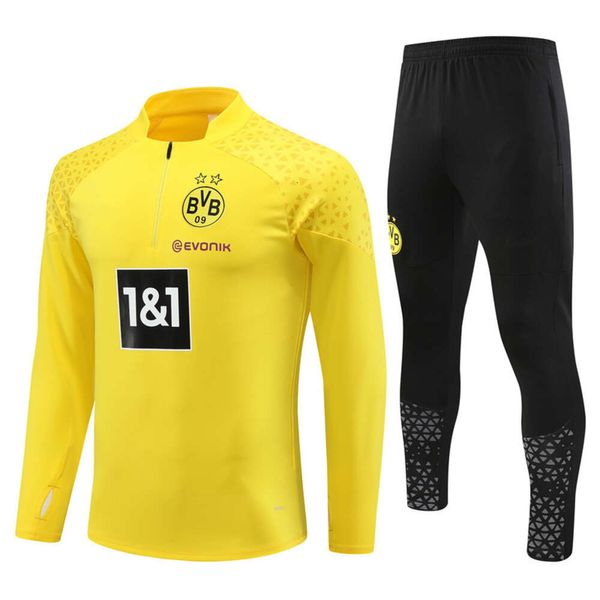 Dortmund Jersey Manga longa Treinamento de futebol Terno