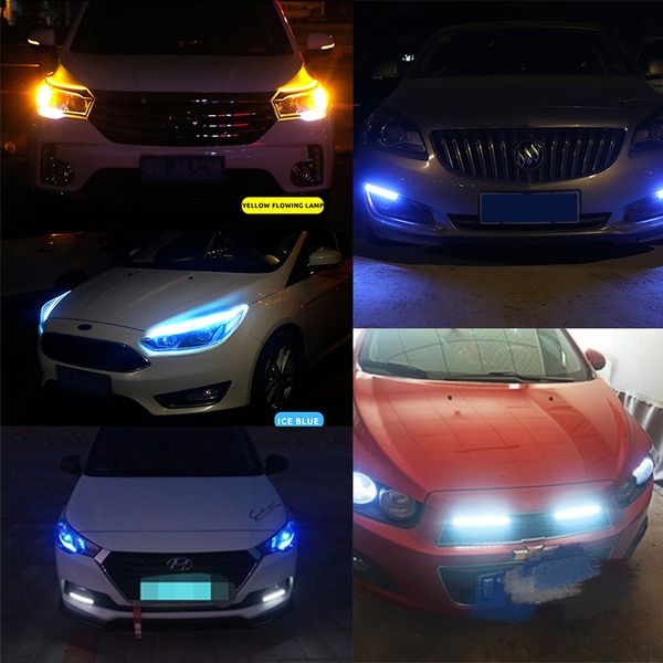 2 pcs 12/24 V DRL CARMAGGIO DRL Segnale LED LED Luci di marcia diurna Light Light Strip Accessori per auto universali