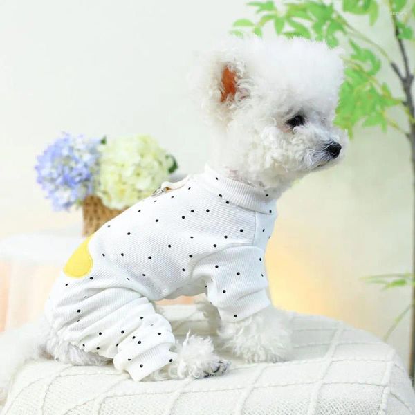 Acessórios para cães de vestuário de vestuário de pet-up de vestido preto de bolinhas