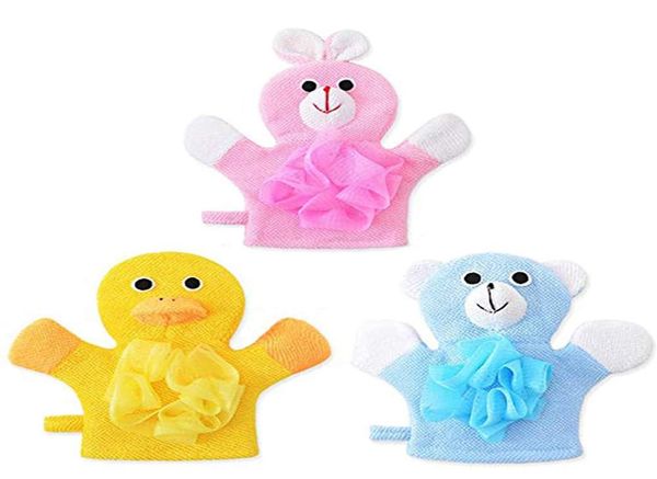 4 -Color -Tiere Style Duschwaschanweistücher Süßes Kinder Babypheorbadetuch Badeschwamm Körper schrubbe Handschuh Bade 9110610