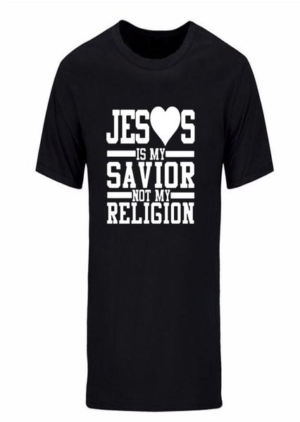 Fashion Summer Men039s T -Shirt Quote Jesus ist mein Retter nicht mein Religionsquot gedruckt T -Shirt Baumwolle Kurzarm T -Shirt DI9472524