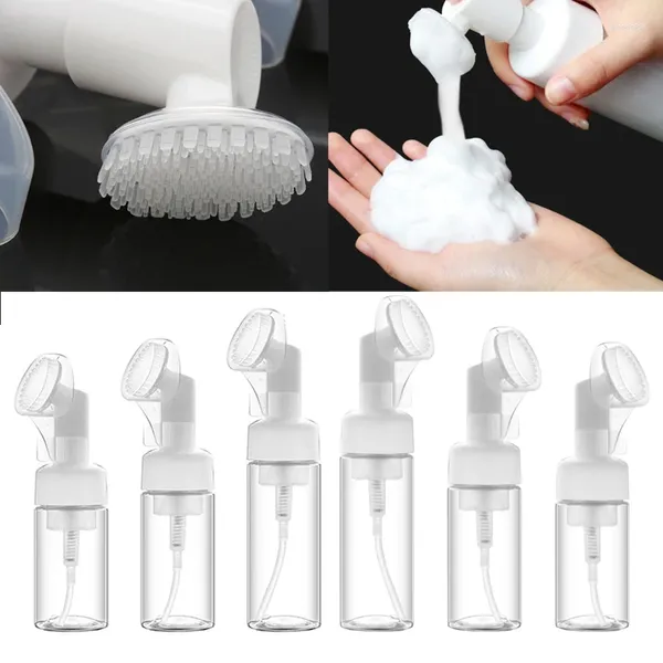 Garrafas de armazenamento 5pcs vazias 100ml-250ml de espuma com massagem de espuma de silicone Recipientes de viagem portátil limpa para limpador facial