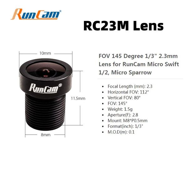 Замена RUNCAM 2,1 мм 2,3 мм объектив RC5L RC18M RC21 RC21M RC23 RC23M Заменить объектив для аксессуаров Swift Race Eagle Camera