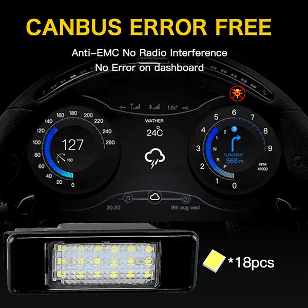 CAR LED -Kennzeichen Nummernschild Lichtzubehör Lampen Kein Fehler für Peugeot 106 207 307 308 406 407 508 für Citroen C2 C3 C4 C5 C6