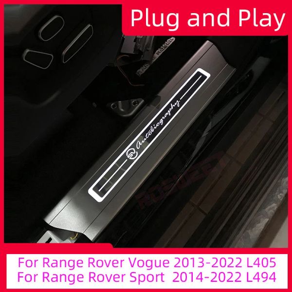 4PS-LED-Begrüßungstürlicht für Range Rover Sport 2014-2022 Vogue 2013-2022 Auto-Pedal-Tür-Billel-Dampf-Teller-Trimmschwellen-Wachmann Wächter