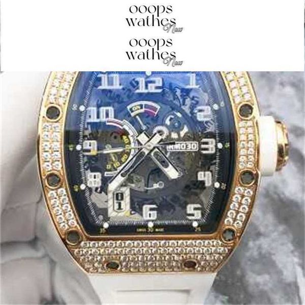 Designer Mens Watch Luxury Brand Watch Automatic Superclone RM030 18K Gold mit 40,7 x 49,5 mmcarbon Faser Sapphire