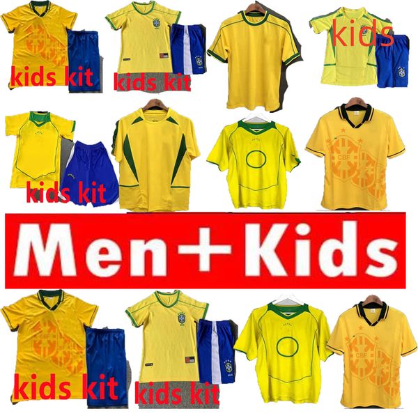 1998 Brasil Top Sales Volumen Fußballtrikots 2002 Retro -Shirts Carlos Romario Ronaldinho 2004 Camisa de Futebol 1994 06 Rivaldo Adriano Joelinton 1988 2000 1957 2010 2010