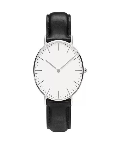Designer masculino DW Women Fashion Watches Daniel039s Black Dial Leather Strap Clock 40mm 36mm Montres Homme264K9883165