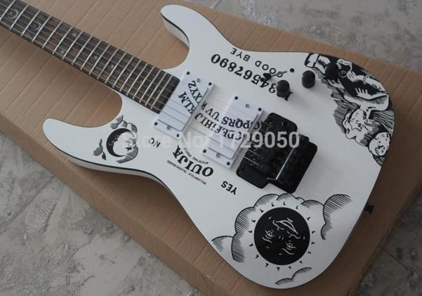 Высококачественный новый магазин ES Custom Shop KH2 Ouija Kirk Hammett Cynthia White Electric Guitar 5109555587