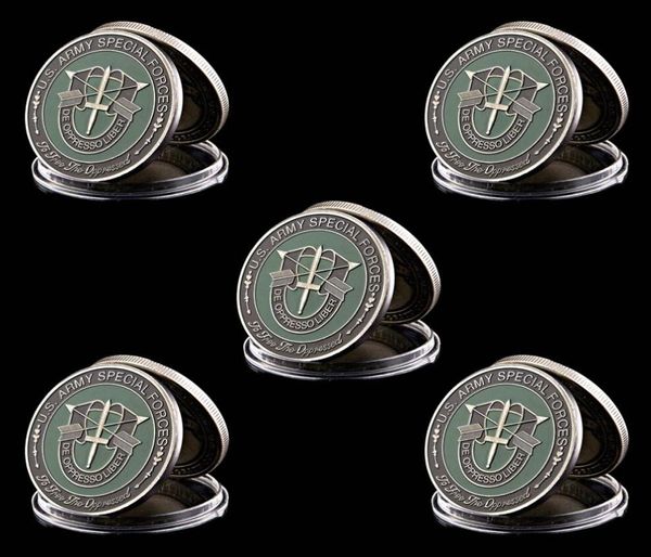 5pcs US America Army Craft Special Forces Nizza Grüne Militär Beret Metal Challenge Coin CollectBles3037454