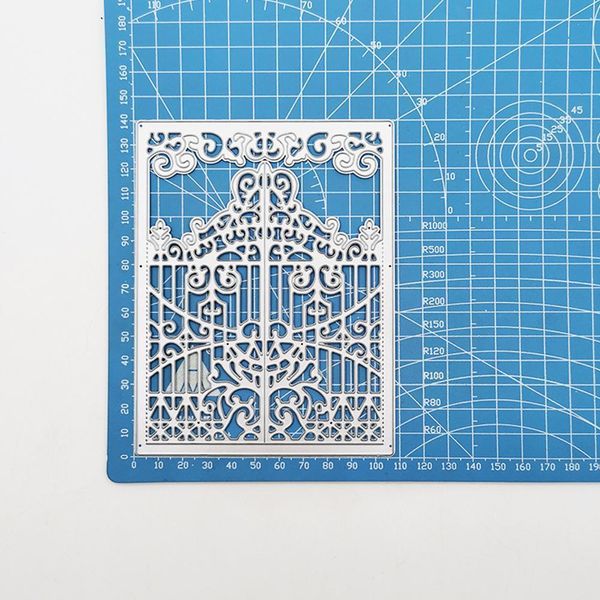 Die aninhada de metal cortes simétricos portão portão de mancha de estêncil de estêncil para recortar selos de álbuns de artesanato em papel j1o8