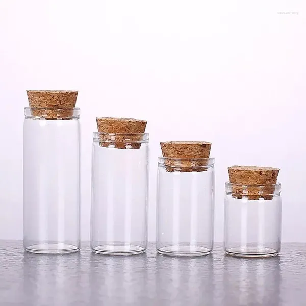 Dekorative Figuren 3pcs 5/8/10/12/120 ml Glastrobe klarer Miniflasche mit Kork kleiner transparenter Wunschglas