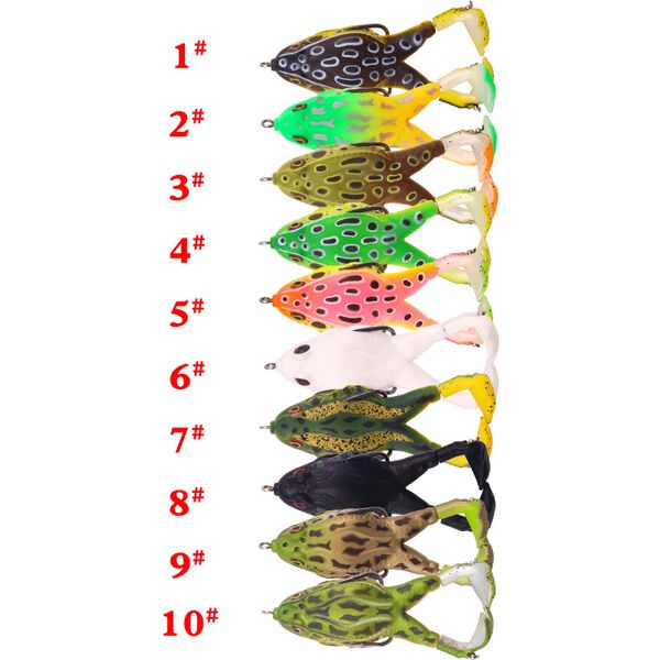 Tipo di rana Attilo silicone Thunder Fishing Are Are 8/9/10 cm Postato a doppia elica morbida artificiale artificiale per pesca