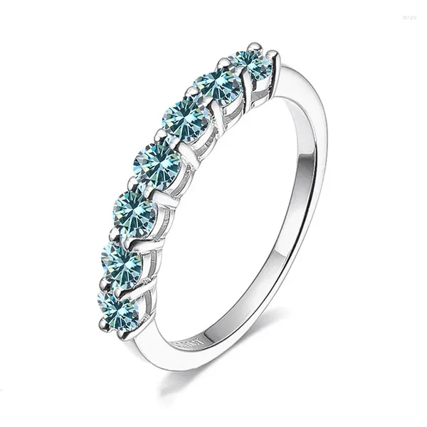 Rings Cluster Bijox Story 3mm gemma Moissanite per donne S925 Silver abbinamento di diamanti da sposa Diamanti Ringibile Gold Gold bianco