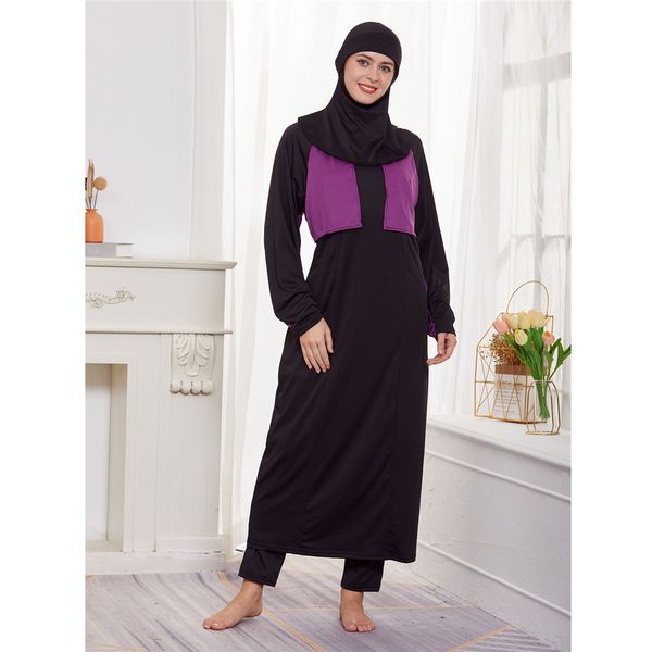 3PCS Mulheres muçulmanas roupas de banho Burkini Cap modesto islâmico hijab swimsuit foodwear laswear capa de banheira trajes de banho de banho manto