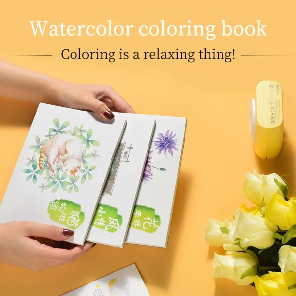 Livro para colorir aquarela para adultos 32k Desenho de desenho 250g SketchBooks cadernos Pintura de materiais de arte Bons presentes de férias