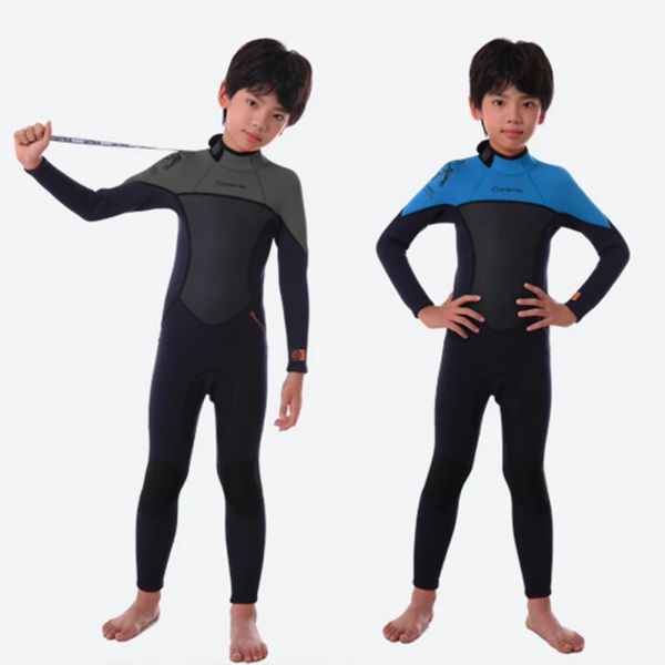 Roupas de mergulho para crianças 2,5 mm Neoprene infantil roupas de banho de mergulho Mangas compridas meninos meninos surfando crianças snorkel