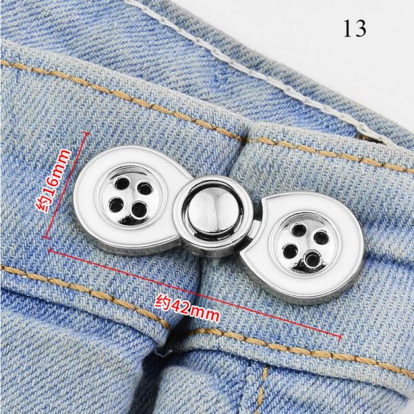 Botões retro de metal retro destacável Snap Pontas de fixador para jeans Fivelas sem costura retráteis Perfeita Reduza a cintura
