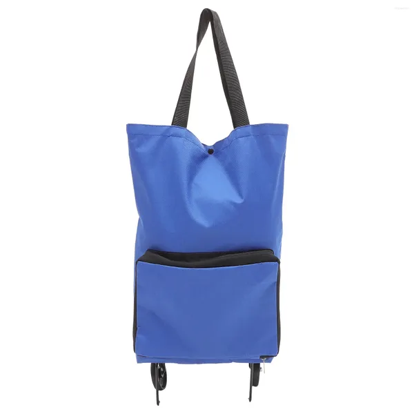 Sacos de armazenamento Bolsa de puxão Londe grande para compras dobráveis Capacidade dobrável Capacidade Roda dobrável Recurso reutilizável Outdoor