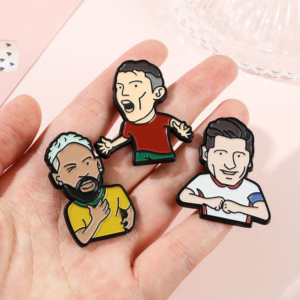 Fußballfans Emaille Pins Serie Soccer Games Abzeichen Brosche für Schmuckzubehör