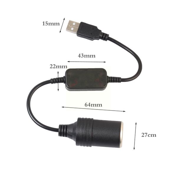 Adattatore di alimentazione Adattatore Accendi per accendino convertitore USB 5V Elettronica interna da 12 V agli accessori automatici Adattatore G7B8