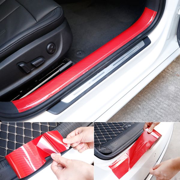 Adesivi per protezione per porte per auto 5D Anti Scratch Nano Red Nano Trunk Trunk Sill Scuff Protector Film EDge Protective