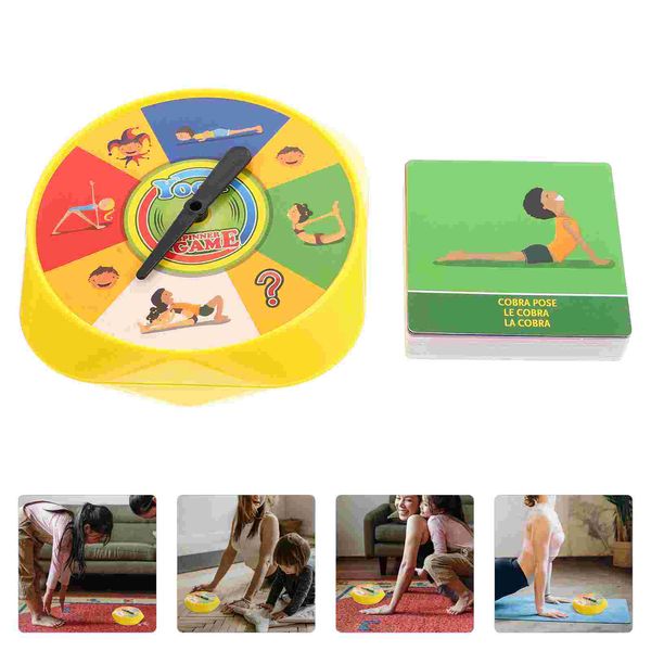 Train Toy Sport Sport Card Game Family Yoga Interaktive Tabelle Pose 14x14x4cm Frühes Erziehungspapier für Kinder-Kind-Papier TRUCLE PLATTE