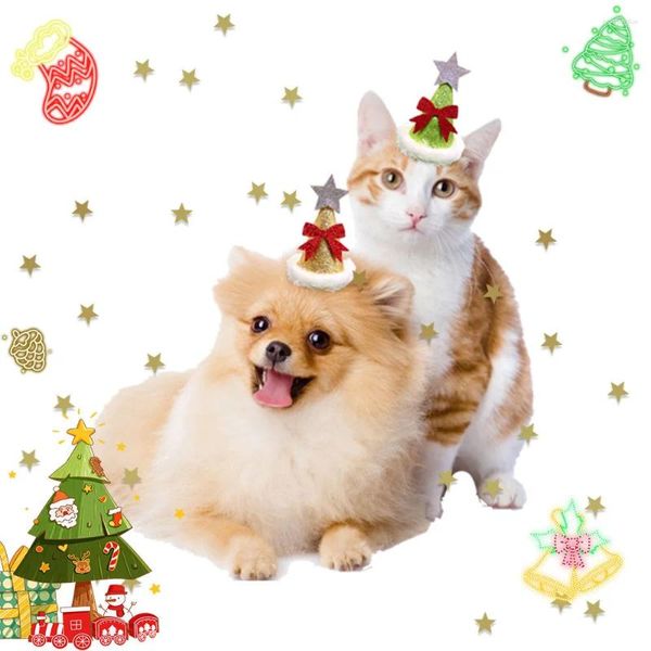 Vestuário para cães fofos de estilo de natal de natal gato de lantejouros de festa de festa com figurina de cinta ajustável acessórios de animais de estimação