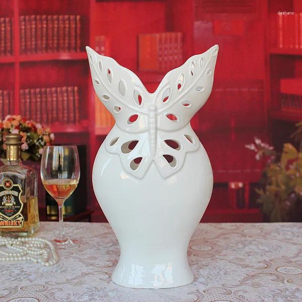 Vasos Butterfly Yu Upscale Gilt Porcelain Vase Ornamentos