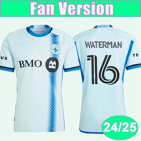 24 25 Montreal Waterman Mens Soccer Maglie Wanyama Opoku Duke Piette Ruan Choiniere Away Shirt azzurro Calcio a manica corta Uniforme per adulti