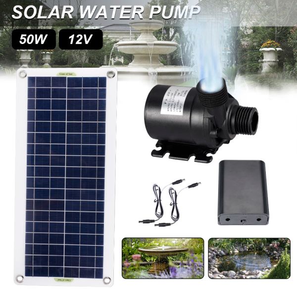 Microfoni 50w 800L/h Pompa per acqua solare senza spazzole senza spazzole Pompa ad acqua sommergibile Ultraquiet Motore Fish Pond Occina decorazione