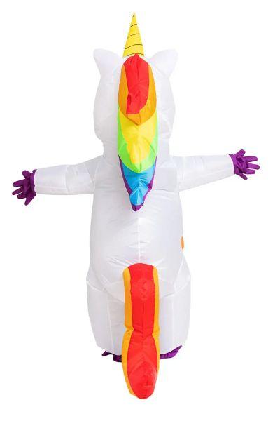 Costume unicorno gonfiabile Kids per adulti Rainbow Halloween Costumi per uomini da donna Mascotte per carnivale per adulti Purim Christmas Cosplay