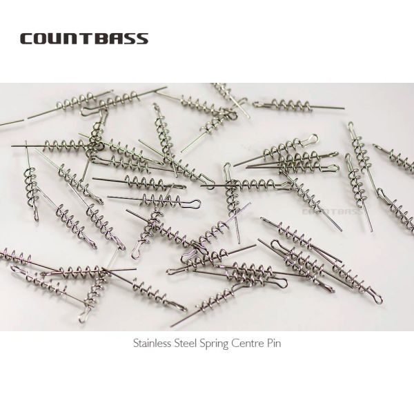 CountBass 50pcs 100pcs Spring Centreing Pin Connector Forms para trava de parafuso em componentes de iscas de pesca Jigleads