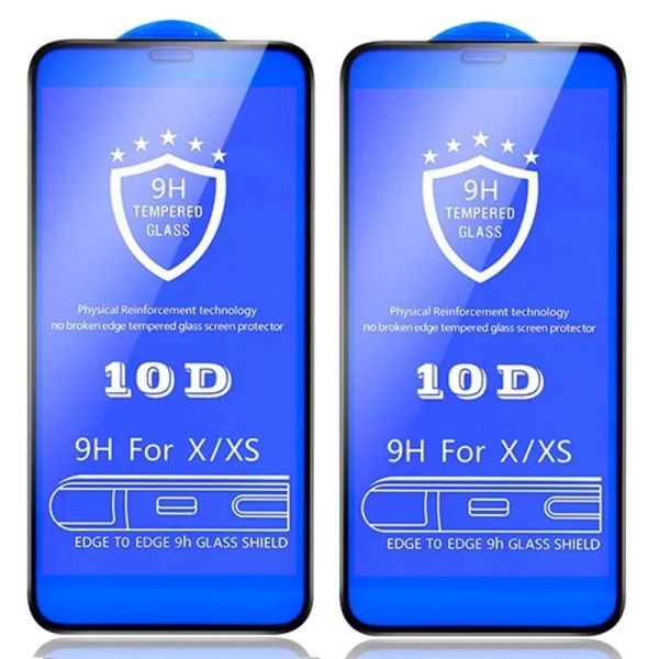10/20pcs 10d Vidro temperado para iPhone 13 14 15 Protetor de tela pro máximo para iPhone 11 12 x xr xs 7 8 Plus Curved 9H Glass de 9h