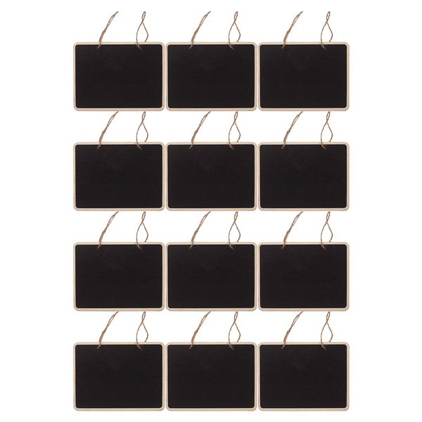 Penduramento de quadro -negro de madeira pendurado: quadro -negro: quadros pequenos 12pcs Table Board Place para escola de casamento