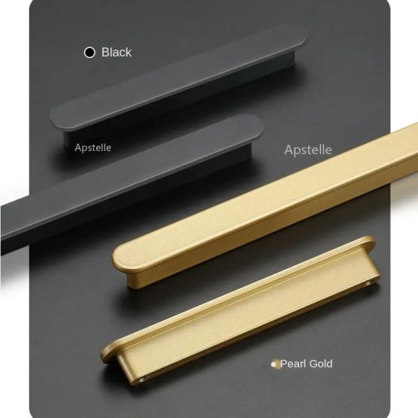 Goldener/schwarzer fester einfacher Schranktürgriff amerikanische Möbel Hardcase -Griff Europäischer Kleiderschranktür Aluminiumlegierung Griff
