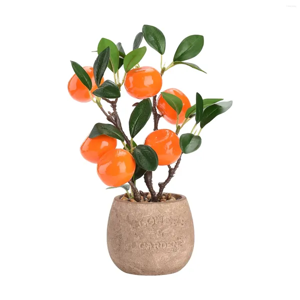 Plantas de imitação de flores decorativas Simulação Fruit Kumquat Gift Presente para Office Indoor Decoração Diy Fake Green Grass Mini