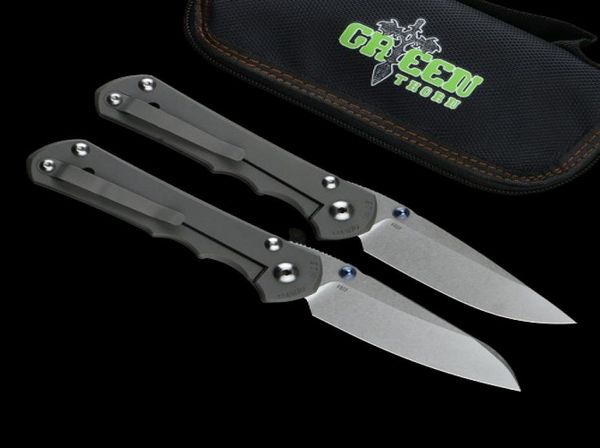 Зеленый шипкосино -песчаный складной нож VG10 Blade TC4 Titanium 3D -ручка Camping Outdoor Fruit Nofe