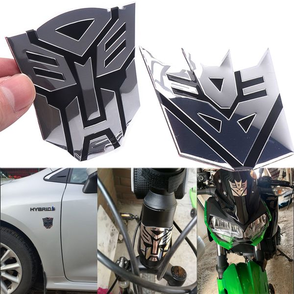 Araba Stil Alüminyum 3D Araba Çıkartmaları Serin Autobots Logo Transformatörleri Rozeti Emblem Kuyruk Etiket Motosiklet Bisiklet Araç Dekorasyonu