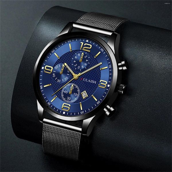 Relógios de quartzo masculino de Business Watches Relógios Minimalistas Casual Casual Strap Digital Calendar Watch Men Relógio