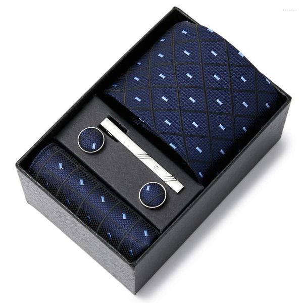 TAGHI TIE COLORE PER MAGGIEMENTO PRESENTE PRESENTE POCCHE SQUARE DI CUFFLINK SET NACKTIE SCATOLA ACCESSORI MAN GRIGIO