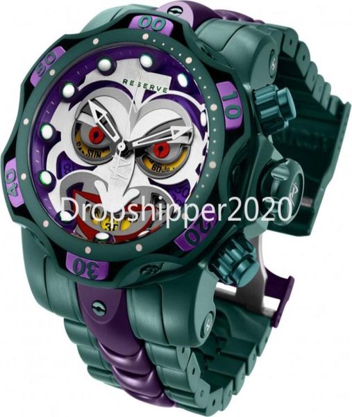 Orologio imbattuto DC Comics Joker Mens Quartz 525mm Acciaio inossidabile Modello 30124 Calendario Waterproof cronografo Orologi1263609