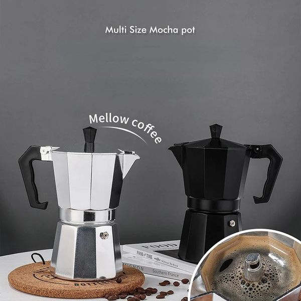 Macchina da caffè espresso in alluminio geyser caffettiera caffettiera stufa latte coffee barista accessori 600ml