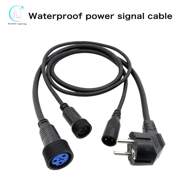 IP65 водонепроницаемый 1M Power Cable + Кабель сигнального кабеля 3-контактный кабель сигнального кабеля DMX Адаптер Адаптер Адаптер для наружных сценических фонарей