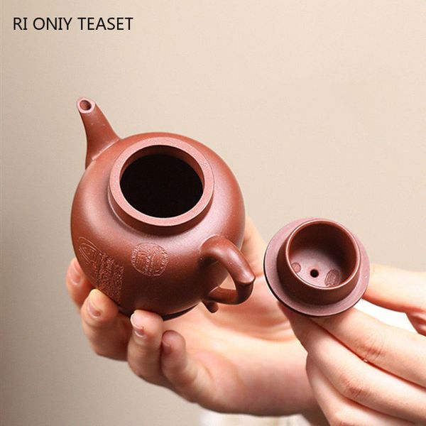 150 ml chinês yixing argila roxa teapots famosos artistas famosos panela de chá crua minério de lama roxa beleza chaleira sofisticada zisha