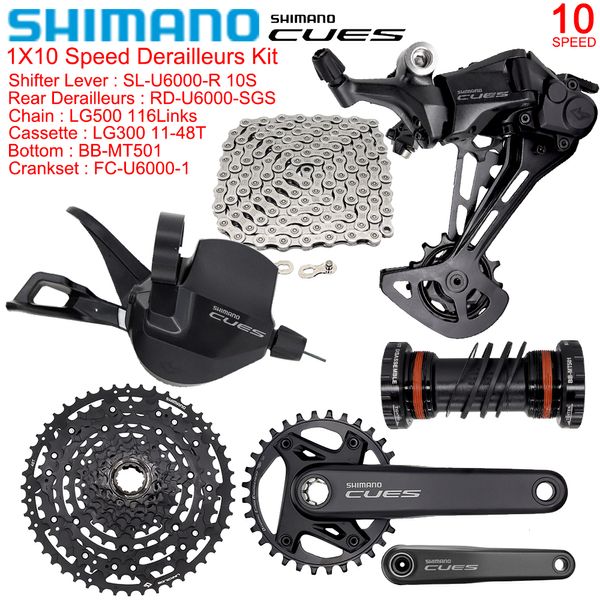 Shimano Segnali 1x10 Groupset di velocità per bici MTB FC-U6000-1 CRANKSET BB-M501 KIT DERILE U6000 Bottom U6000 Parti in bicicletta originali