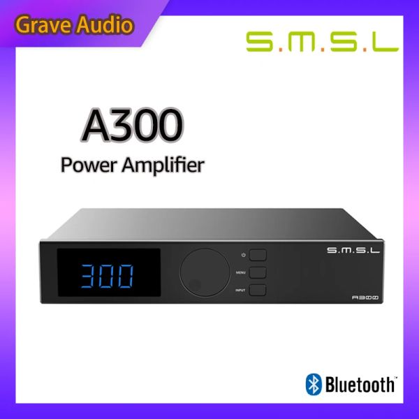 Verstärker SMSL A300 HiFI Bluetooth 5.0 USB -PC -Desktop -Stromverstärker AMP 165W X2 Hochleistungsschwere 2.1 -Audio -System -Stromverstärker