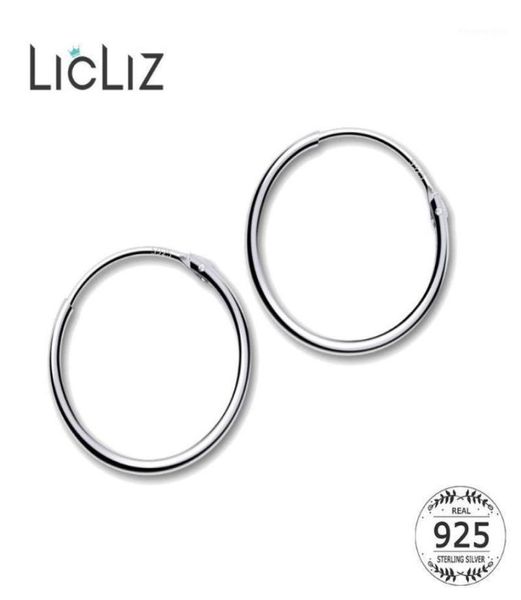 Hoop Huggie Licliz 2021 925 Sterling Silber Simple Ohrringe für Frauen runder Kreis Weißgoldschmuck Loop Joyas de Plata Le04728194147