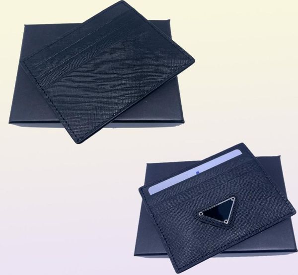 Black Genuine Leather Holder Wallet Classic Business Mens Id Card Case Coin Burse 2023 New Fashion Slim Pocket Bag PO8055291
